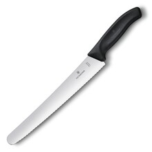 VICTORINOX Swiss Classic pastry knife, wavy, 26cm, black, B 6.8633.26B - KNIFESTOCK