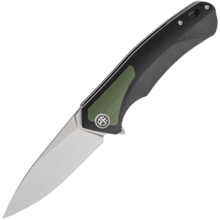 Petrified Fish PF838 Pub Stonewashed D2 Green G10 With Black G10 PF838GRW - KNIFESTOCK