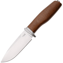 Lion Steel Feststehendes Messer M390 Klinge, NATÜRLICHES Burlap, Ti Parierstange, Lederscheide AH B - KNIFESTOCK