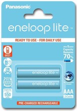 Panasonic Eneloop Lite R03/AAA 550mAh – blister 2 stuks BK-4LCCE-2BE - KNIFESTOCK