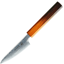 Dellinger Japan Damascus Utility Knife 85 mm Hokiyama Sakon Bokusui ROU-Wave - KNIFESTOCK