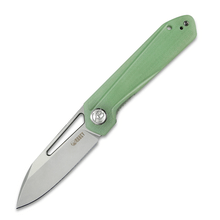 KUBEY Royal Nest Liner Lock Couteau de Poche EDC Front Flipper Manche Jade G10 KU321B - KNIFESTOCK