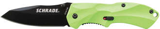 Schrade M.A.G.I.C. Asistat, Lamă Neagră, Mâner Verde, Oțel AUS-8 - KNIFESTOCK