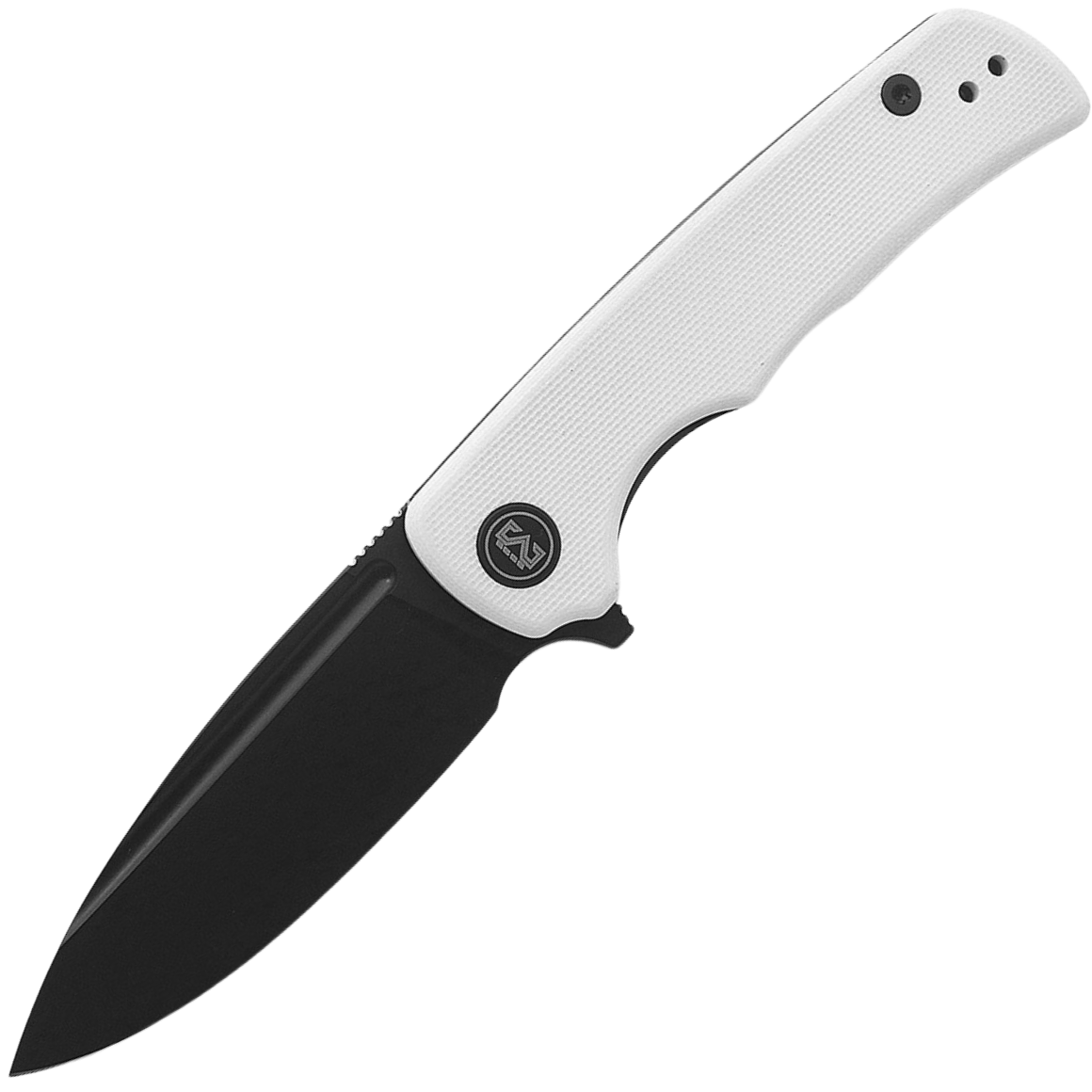 Miguron Knives Talism-D2 ,,white G10 handle,steel clip