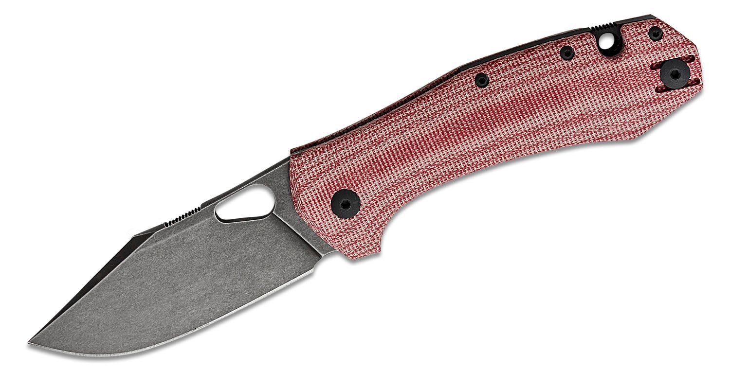 GIANT MOUSE ACE Grand Red Canvas Micarta PVD Blackout GM-GRAND-RED-MICARTA-BLACKOUT