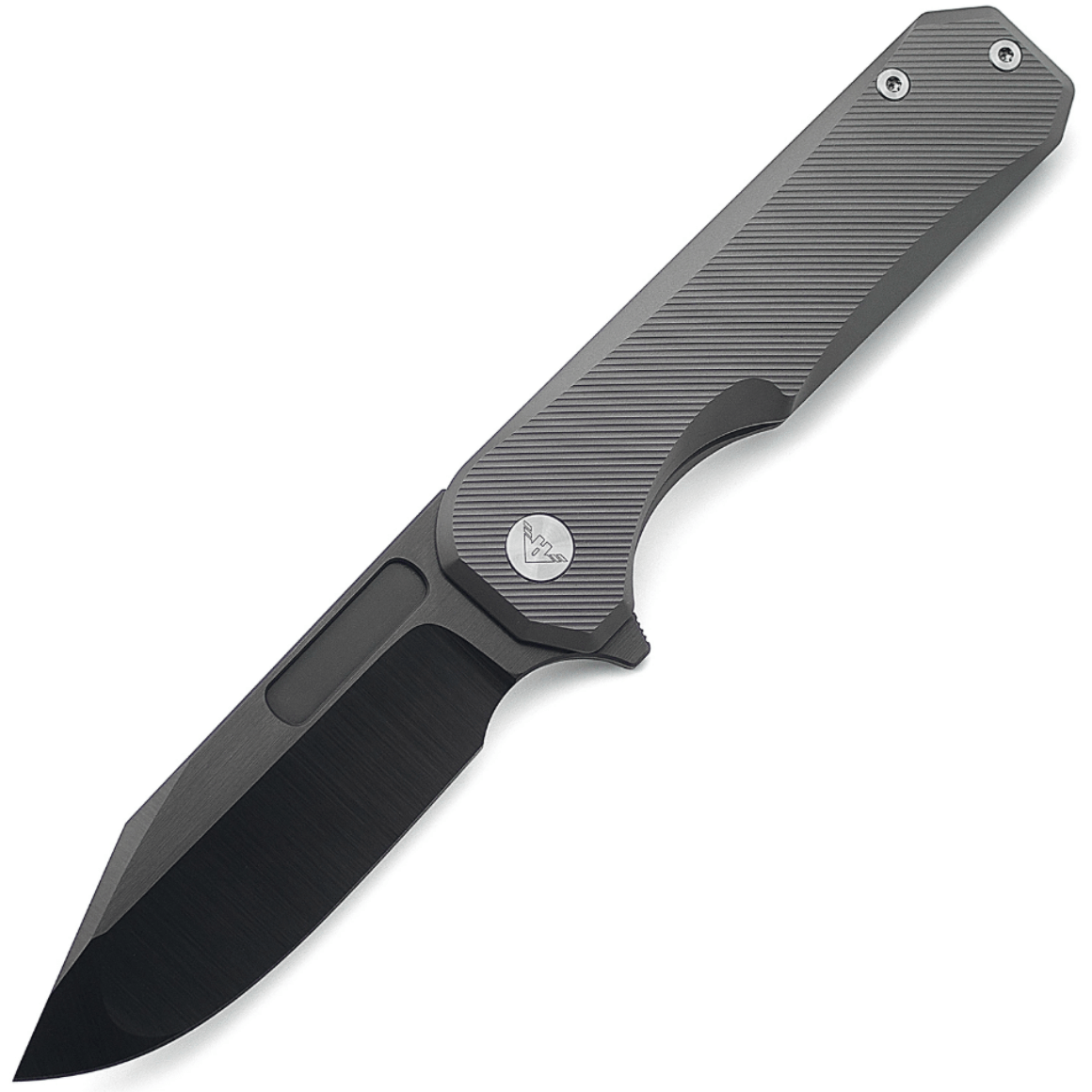 Ameight Knives Preyert II-DLC + Hand Satin M390 balde,Dark grey PVD Ti And CF