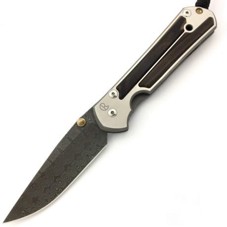 Chris Reeve Large Sebenza 21 Inlay MACASSAR EBONY Damascus Ladder Drop Point L21-1120