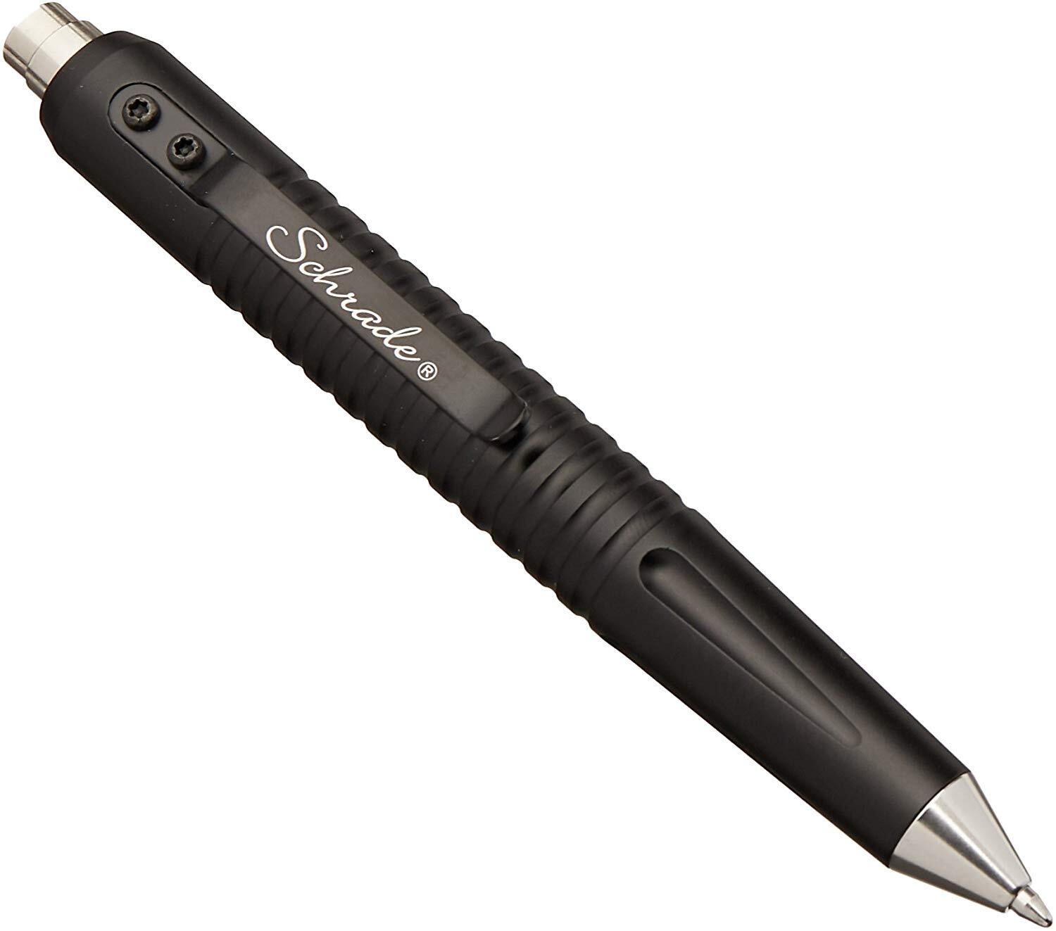 Schrade MATTE Black Push Button Tactical Pen w/Schmidt Easyflow Ink Cartridge.