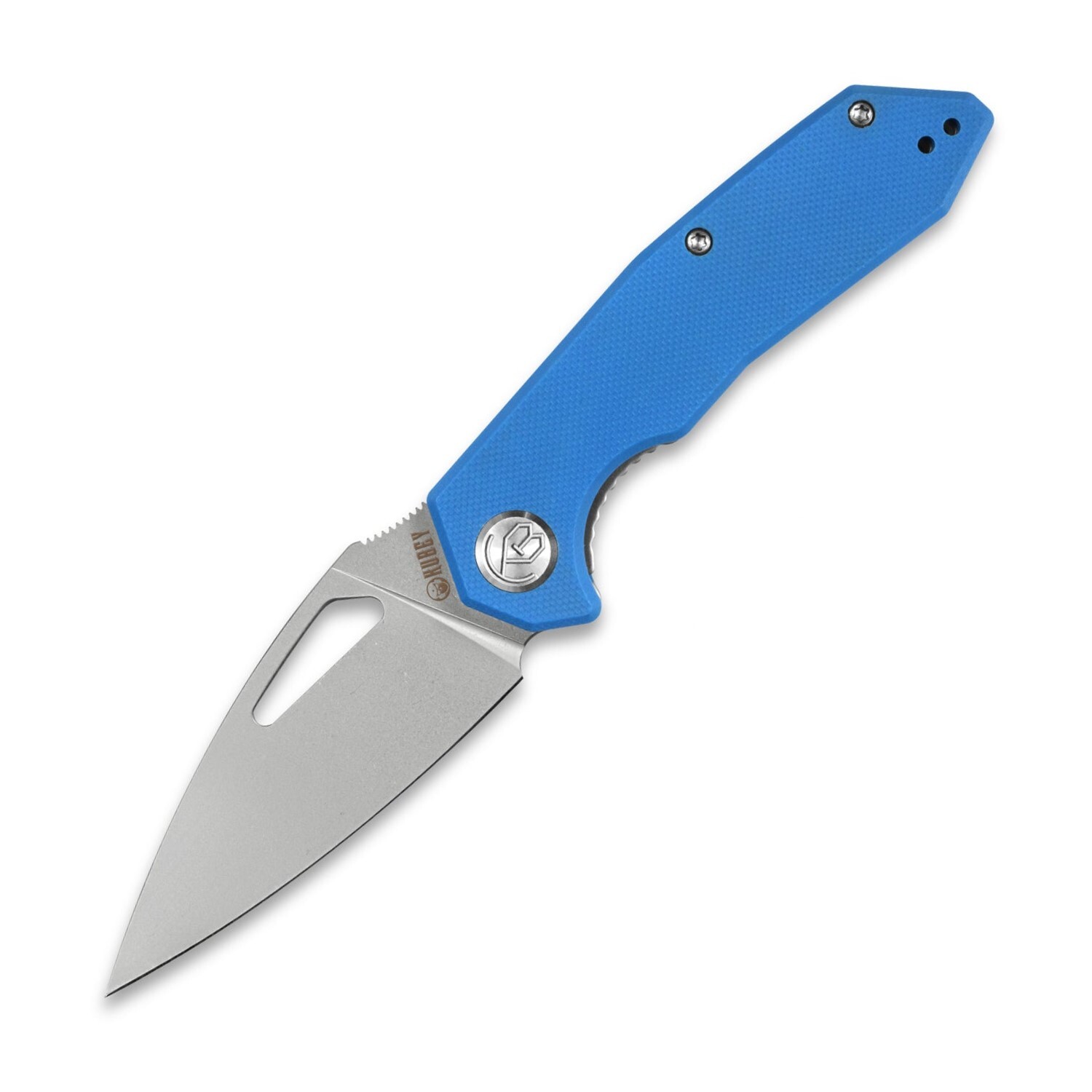 KUBEY Coeus Liner Lock Thumb Open Folding Knife Blue G10 Handle KU122B