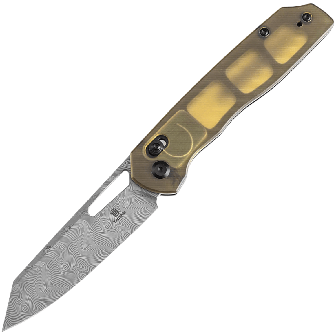 TENABLE KNIVES Shard Damascus 0.14" / 3.5mm Amber PEI T1006V7 T1006V7