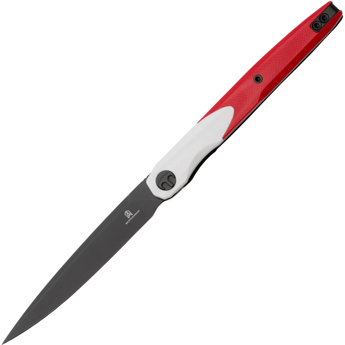 Bestechman LANZA-Black Stonewash-14C28N-G10-White+ Red BMK14G