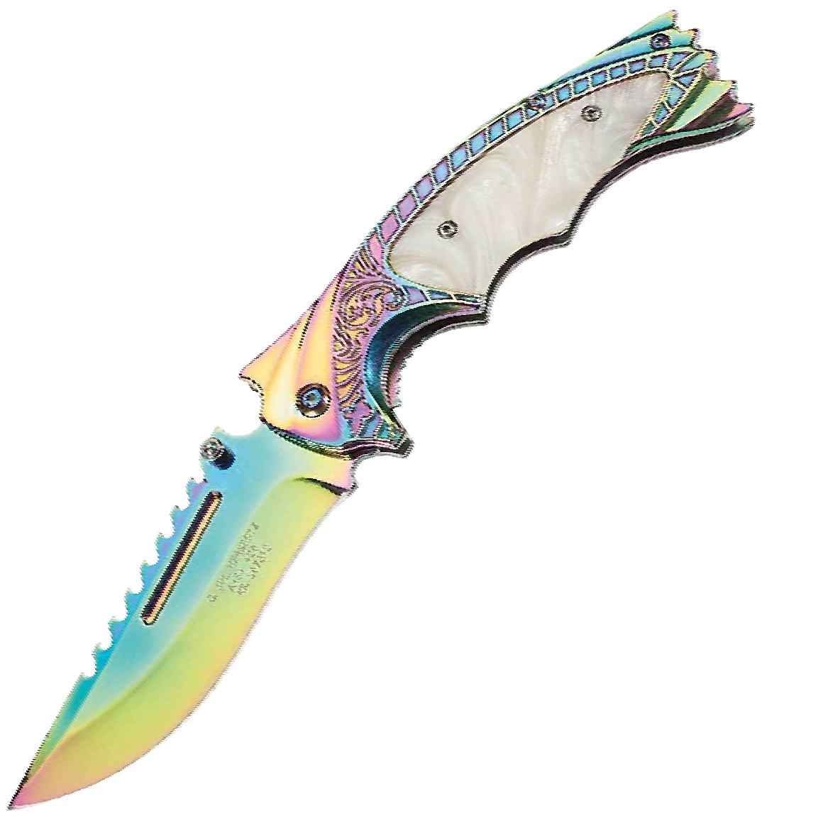 Herbertz Herbertz Einhandmesser Rainbow, Stahl 3Cr13Mov, Liner Lock, Beschichtung in Rainbowoptik, 5