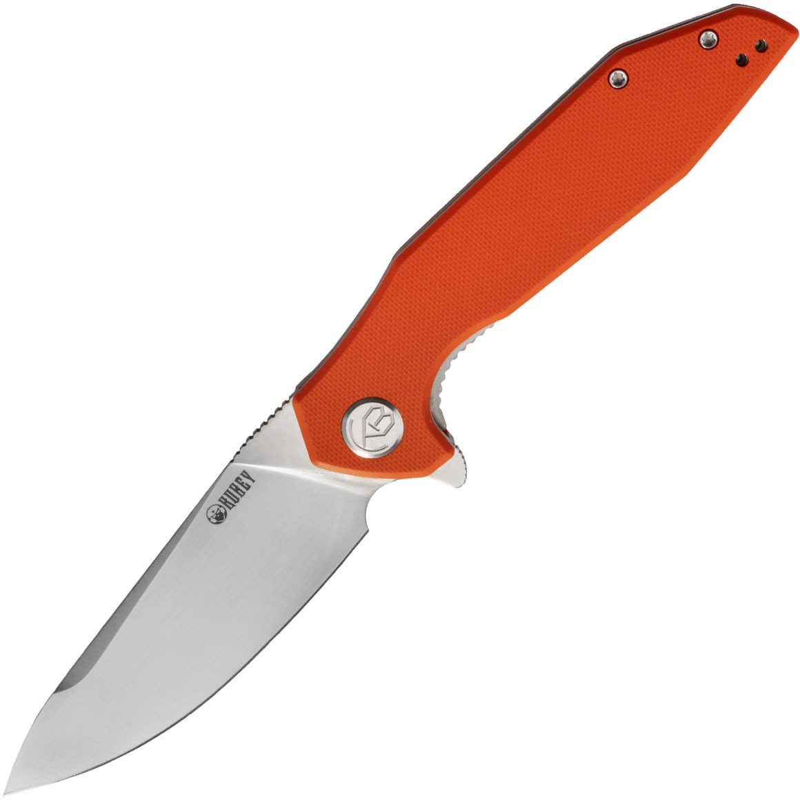 KUBEY Nova Liner Lock Flipper Folding Pocket Knife Orange G10 Handle KU117D