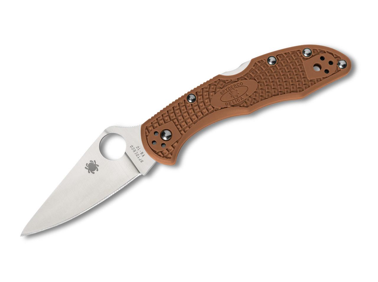 Spyderco DELICA FLAT GROUND BROWN 01SP664 Spyderco DELICA FLAT GROUND BROWN 01SP664