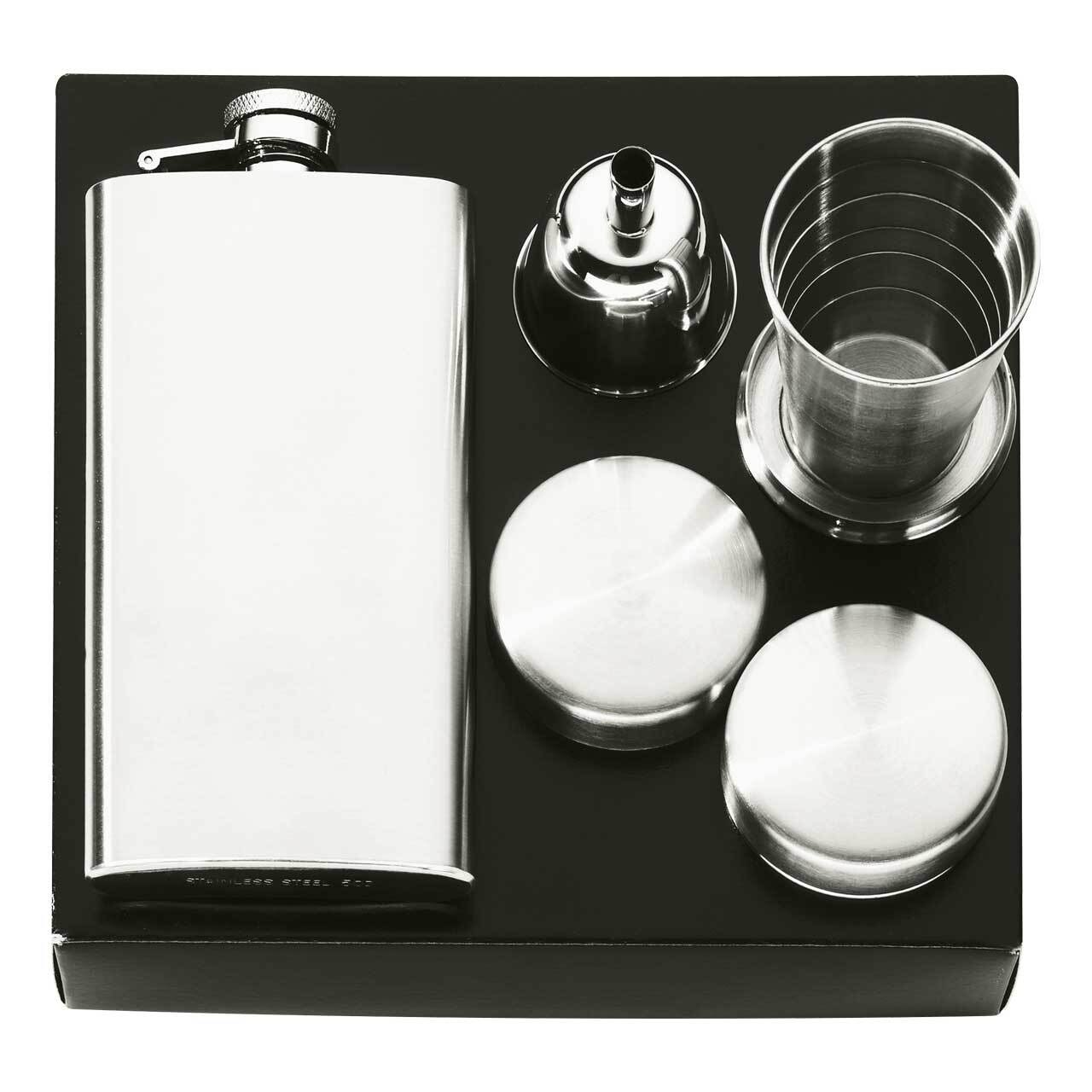 Herbertz Flachmann-Geschenkset, inkl. Einfülltrichter und, 2 Teleskop-Trinkbecher 549000