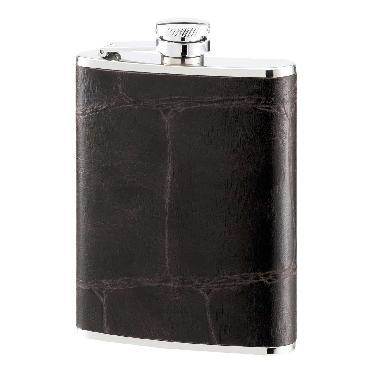 Herbertz Herbertz-Taschenflasche, Edelstahl, Lederbezug, Fassungsvermögen 170 ml 547800