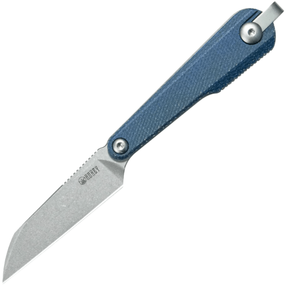 KUBEY YAG Beadblast 14C28N Blade Blue Micarta KU450B
