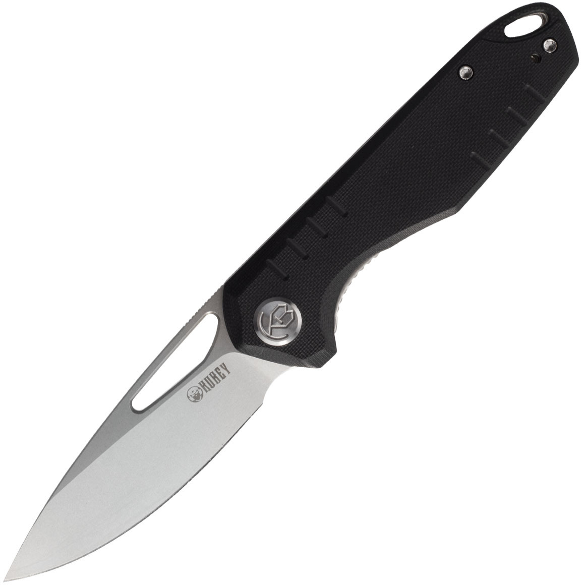 KUBEY Doris Liner Lock Front Flipper Folding Knife Black G10 KU324A
