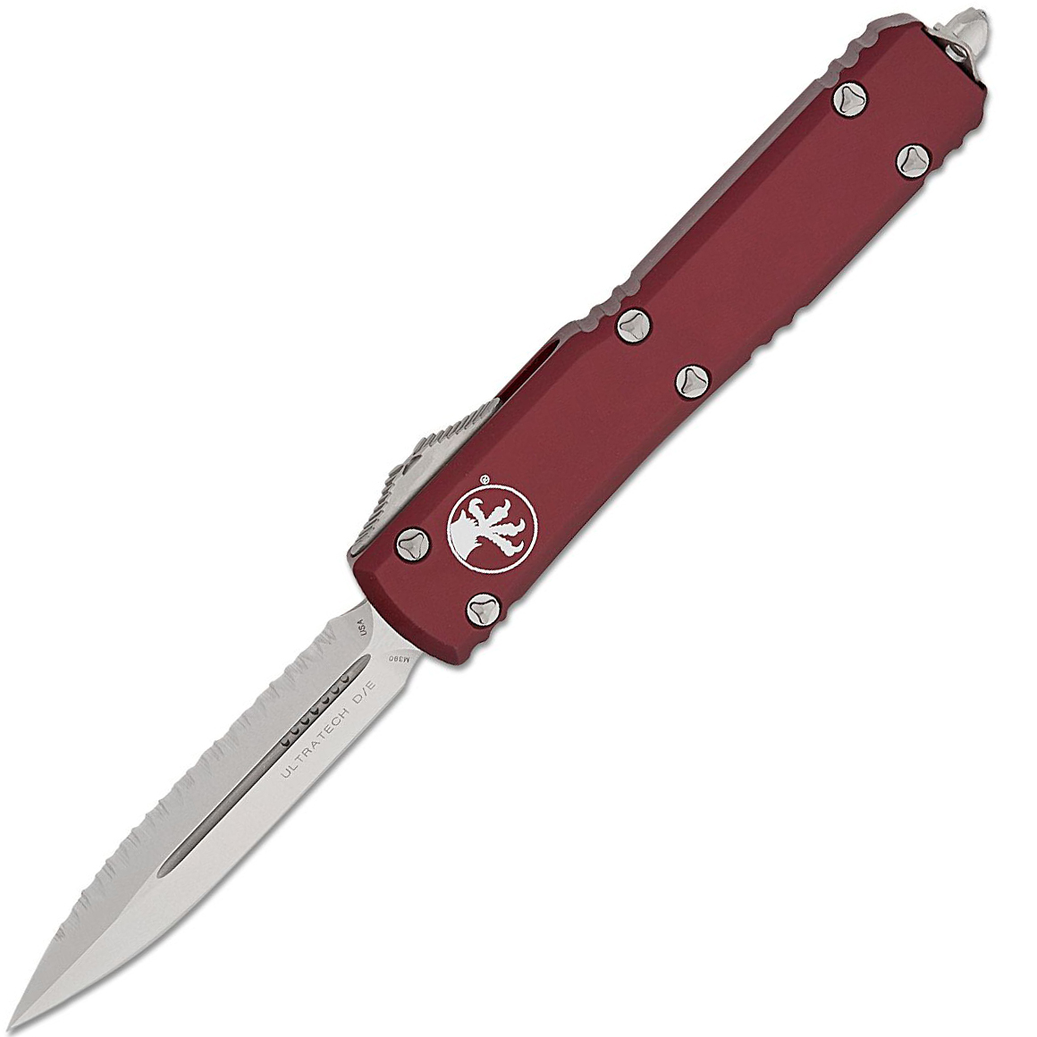 Microtech UT D/E Stonewash Full Serr MR 122-12MR