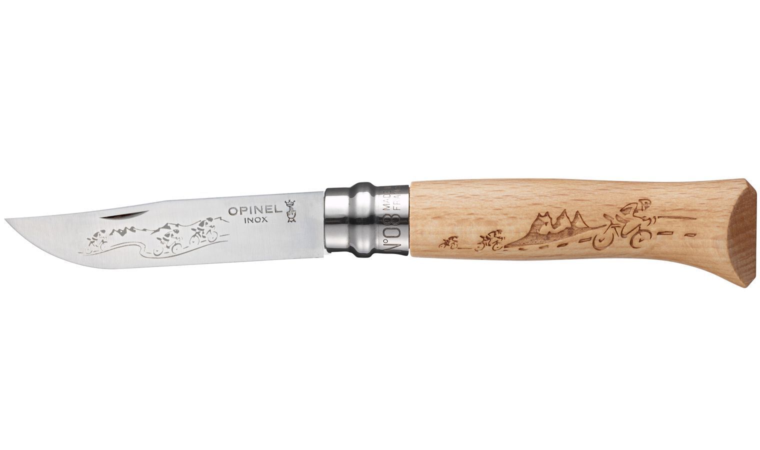 Opinel N8 inox dub dekor bicykel 254309