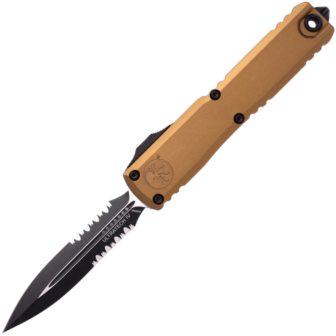 Microtech ULTRATECH GEN IV D/E BLACK PART SERRATE TAN 11224-2TA