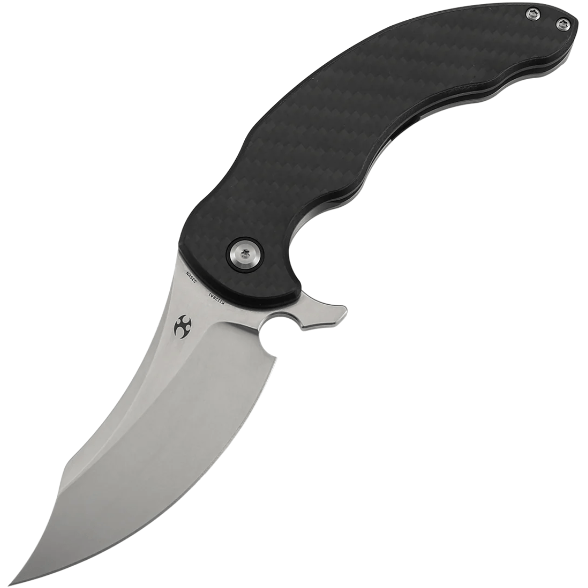 Kansept Gilgamesh Stonewashed CPM S35VN Twill Carbon Fiber,G10,Stonewashed Titanium K1128A1