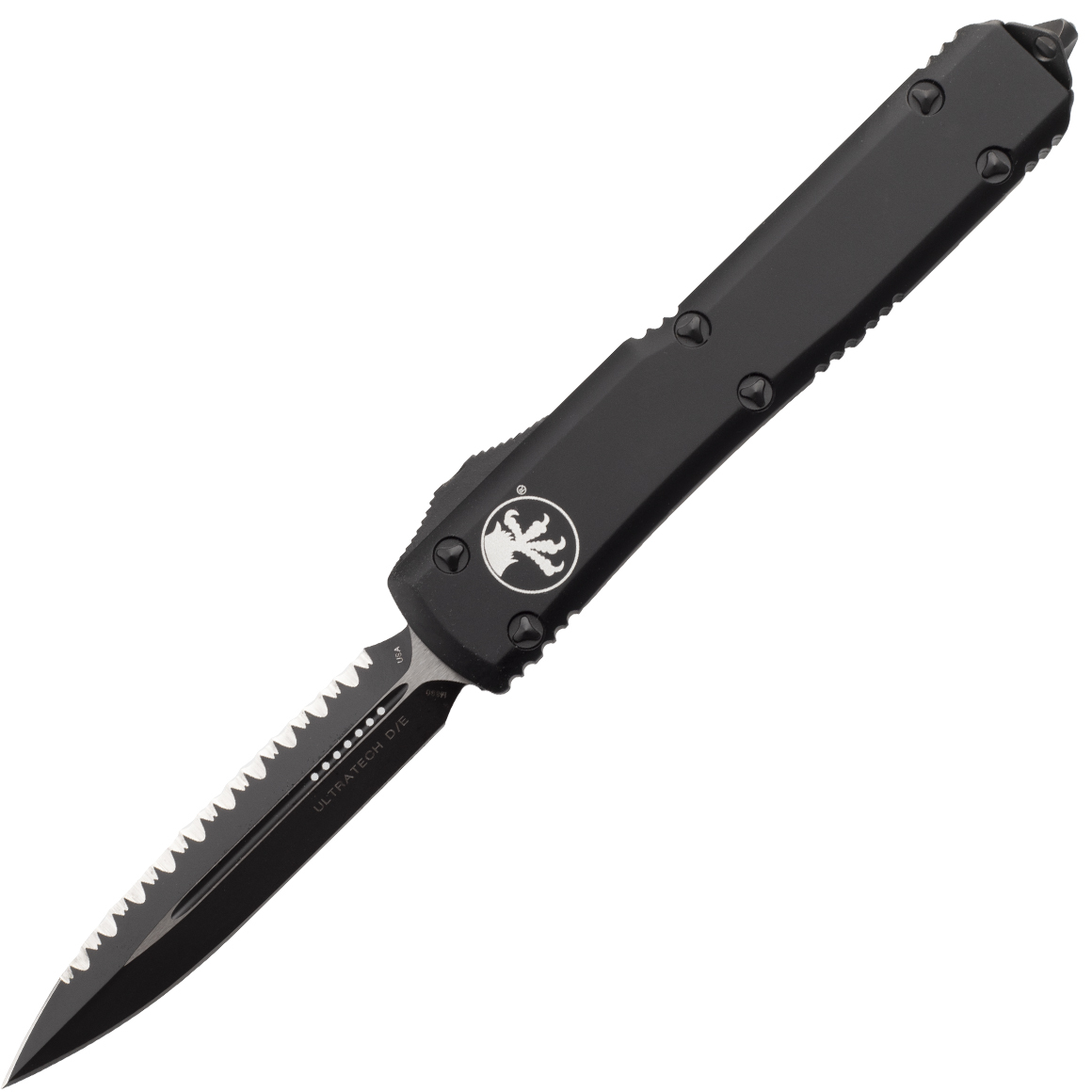 MICROTECH Ultratech D/E Black Tactical full sarrated 122-3T
