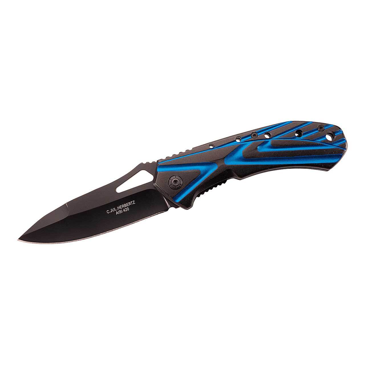 Herbertz Herbertz Einhandmesser, Stahl AISI 420, schwarz beschichtet, Liner Lock, zweifarbige Alum 5