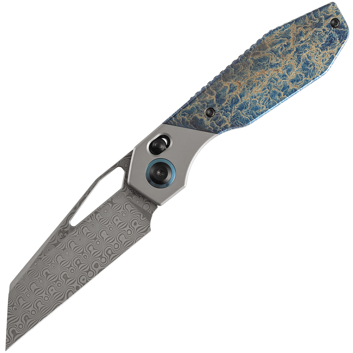 Kansept QTRO Damascus Stonewashed Titanium, Titanium Inlay K1118VA2