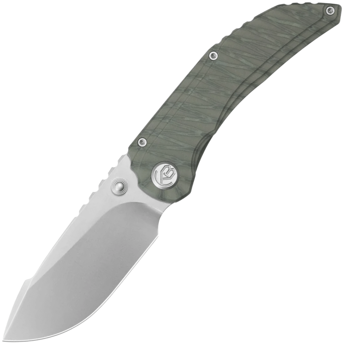 KB Knives Snorri Silver Bead Blast M390 Blade Flame Ano Titanium KB388B