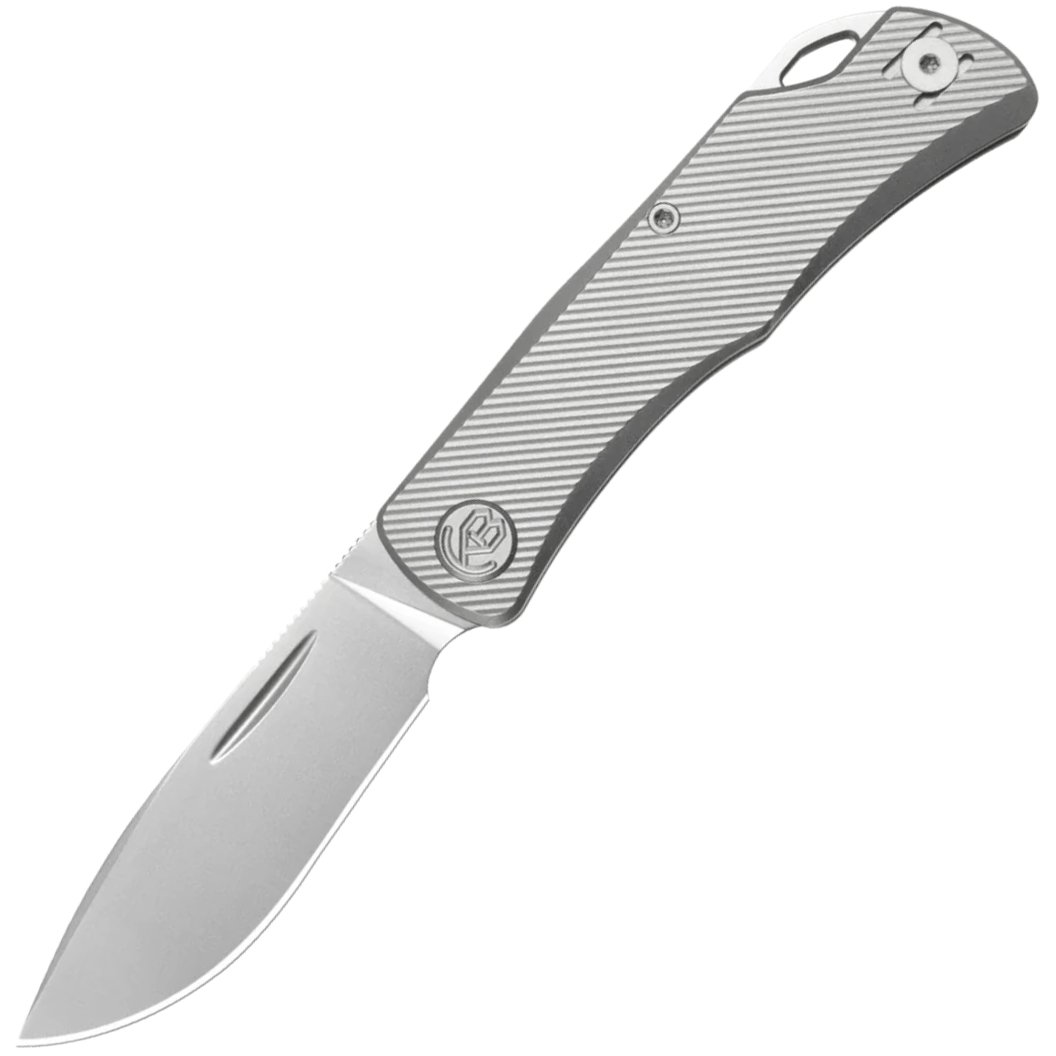 KB Knives El Dorado Silver Bead Blast M390 Blade Sandblast Titanium Micro Millin KB469A