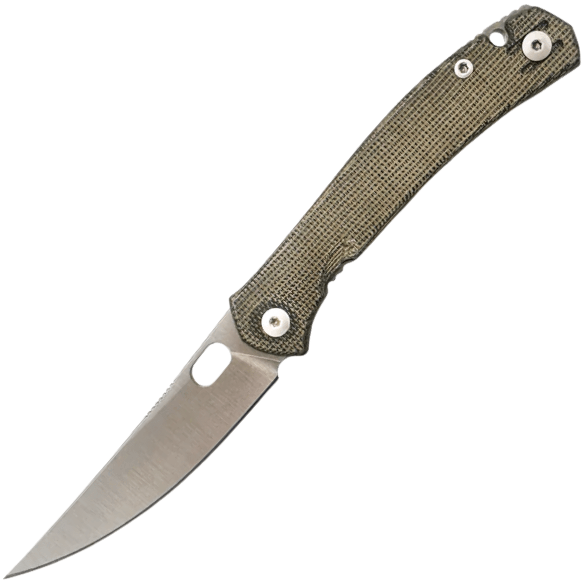 Giant Mouse Ace Bleecker, Satin Elmax, Green Micarta GM-BLEECKER-GREEN-CANVAS-MICARTA