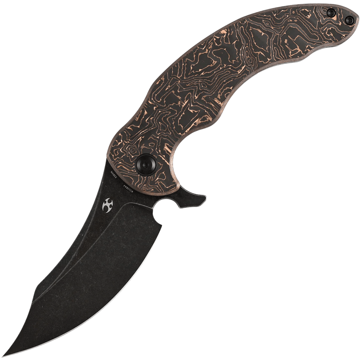 Kansept Gilgamesh Blackwash CPM S35VN Copper Carbon Fiber,Blackwash Titanium K1128A4