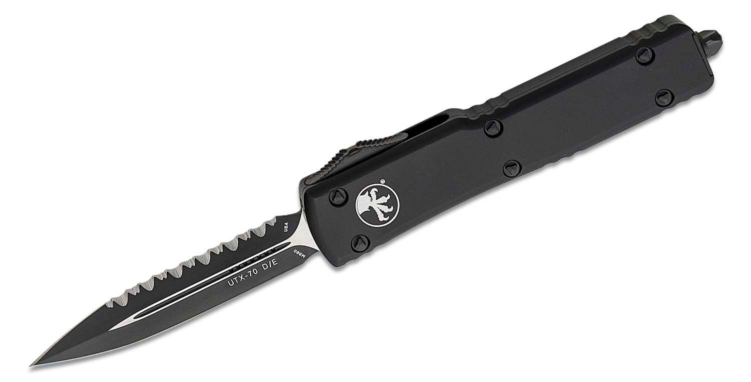 Microtech Utx-70 D/E Black Tactical Full Serrated 147-3T