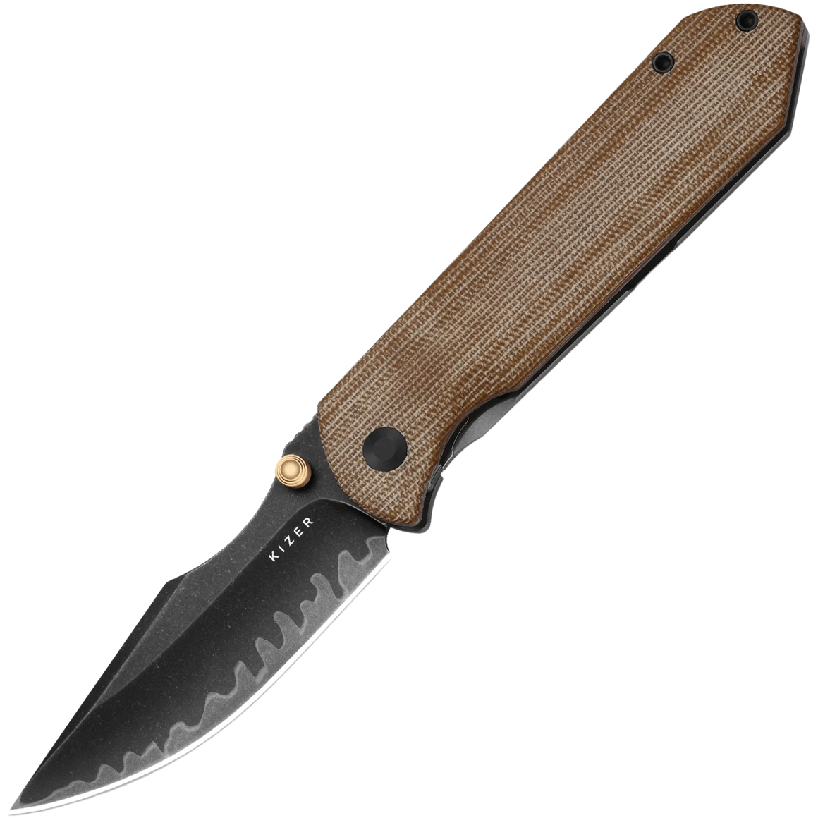 Kizer Harpoon Fold 3-layer steel,Ti&Norplex UltreX™ Micarta Ki4784A4