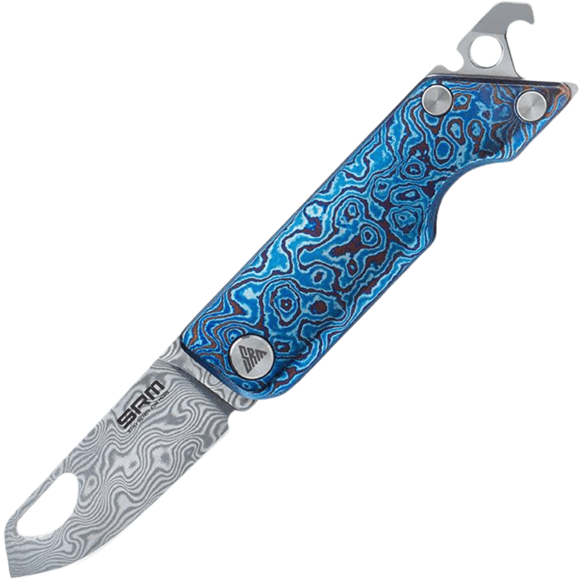 SRM 6435 Damascus Blade, Titanium Handle 6435-TL