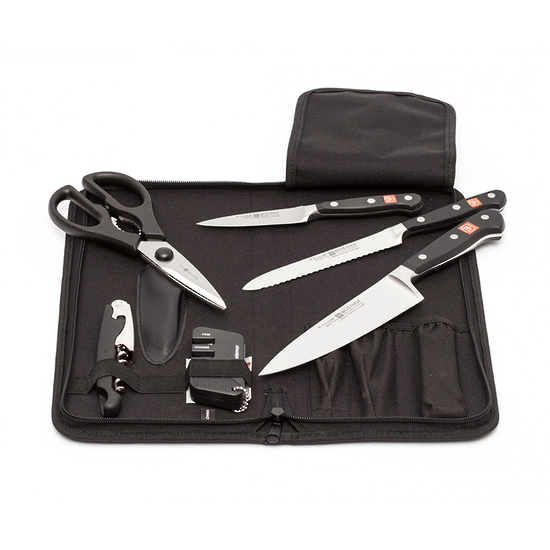 WUSTHOF sada CLASSIC 7ks, kuchynské nože, brúska, nožnice, otvárak na fľaše, taška