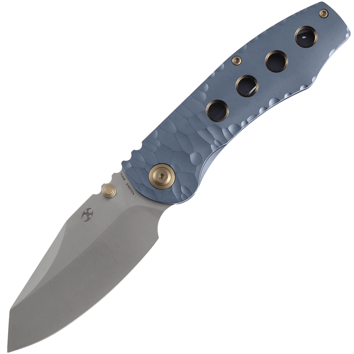 Kansept Satin CPM 20CV Blue Anodized and Stonewashed Titanium K1110A5