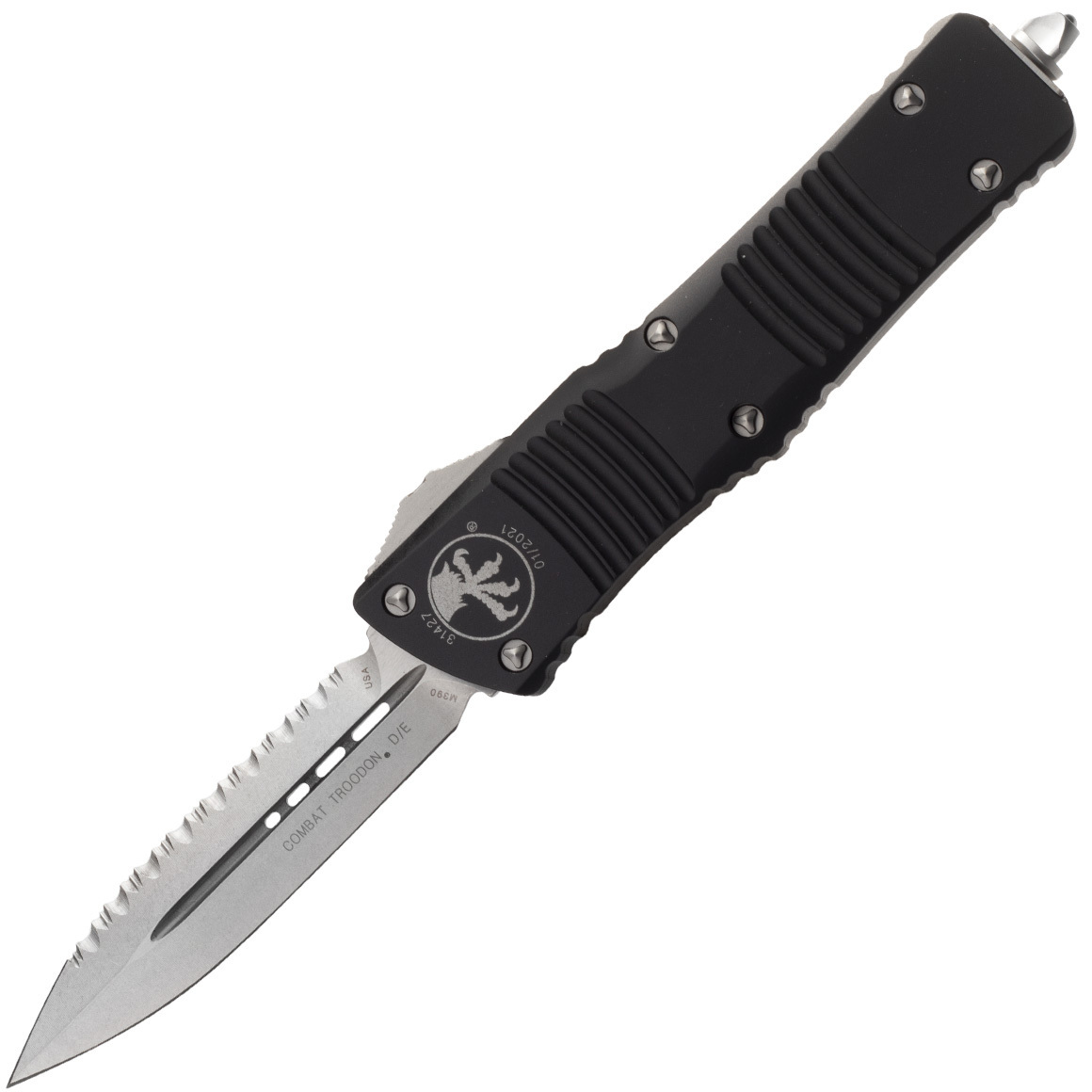 MICROTECH Combat Troodon D/E Stonewash Full Serrated 142-12
