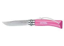 Opinel N7 inox ružovýkožené pútko 254308