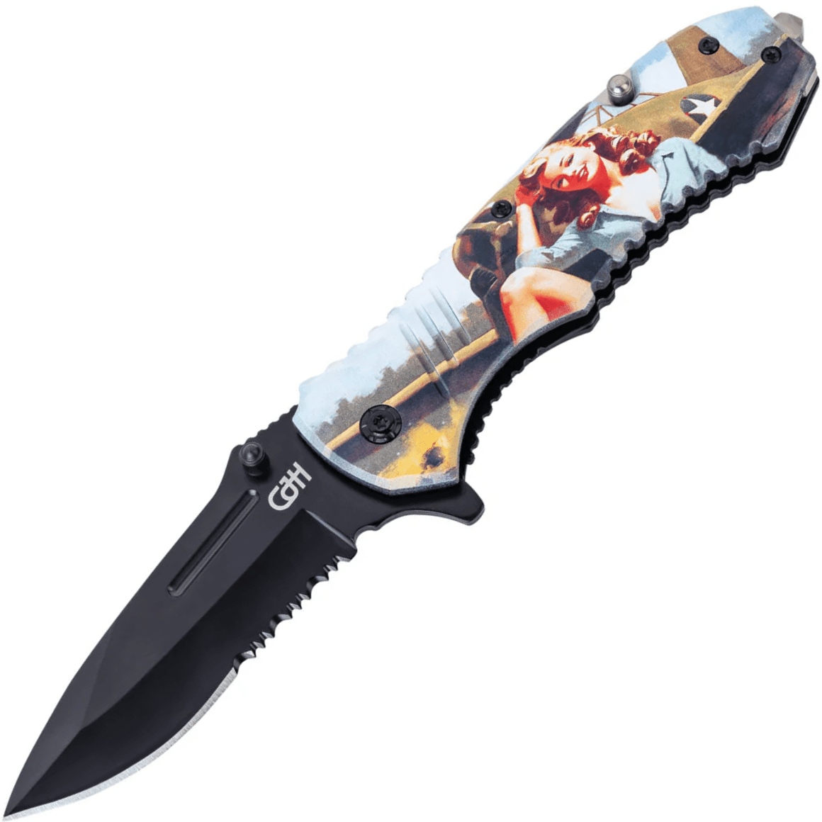 Herbertz CJH rescue knife, Pin Up airplane