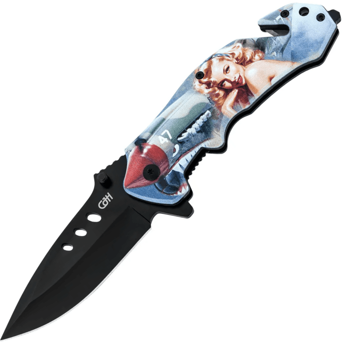 Herbertz CJH rescue knife, Pin Up airplane