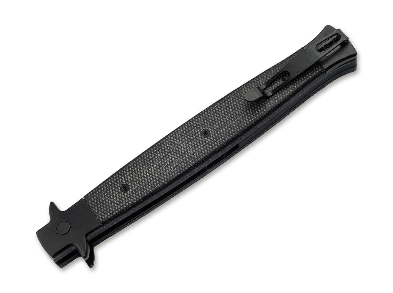 Böker Plus Stiletto 5.0 All Black 14C28N Micarta Button Lock 06EX753 ...