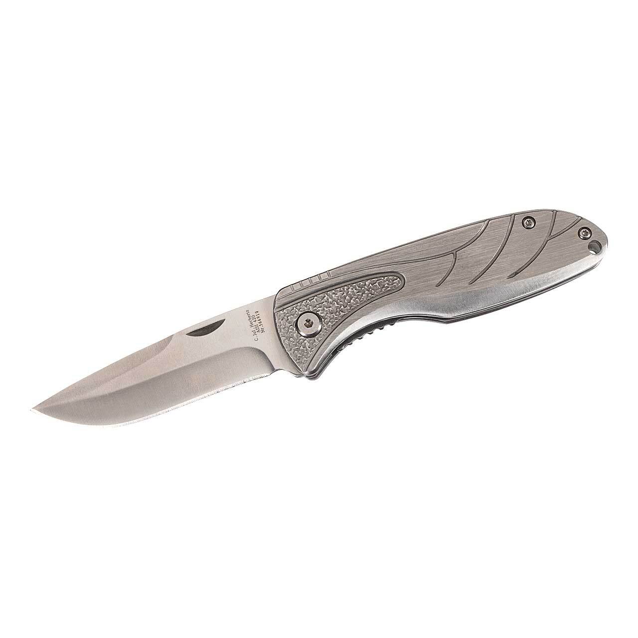 Herbertz Herbertz Taschenmesser, Stahl AISI 420, Satinfinish, Liner Lock, Edelstahl-Griffschalen, 56