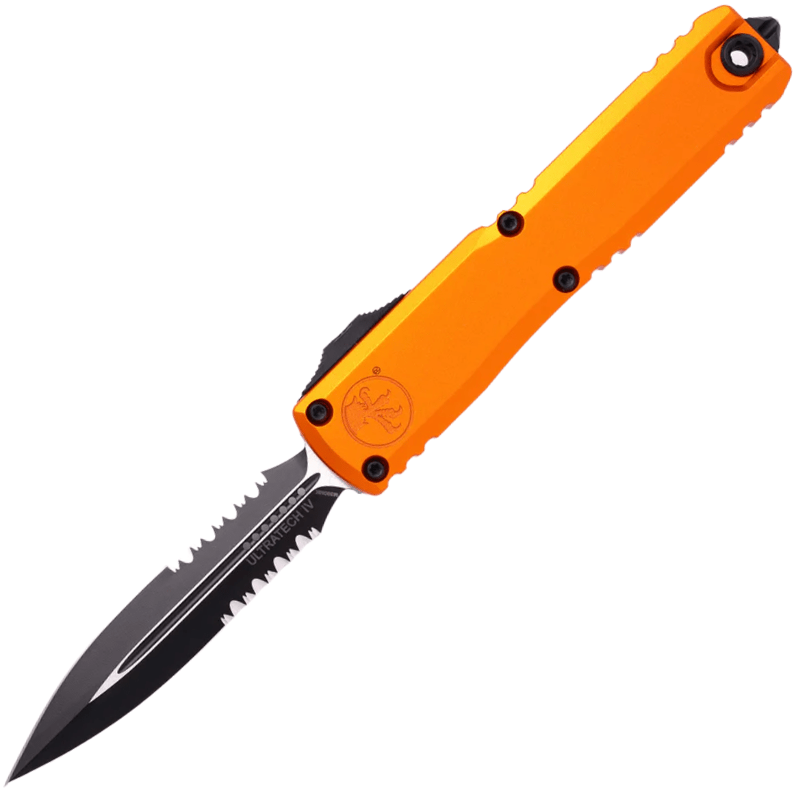 Microtech ULTRATECH GEN IV D/E BLACK PART SERRATE ORANGE 11224-2OR