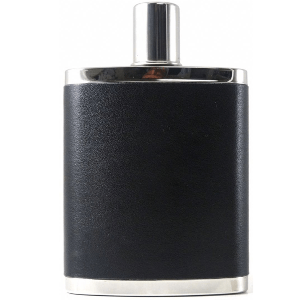 Herbertz Herbertz Taschenflasche, 207 ml, schwarze Belederung, inklusive Becher 545700