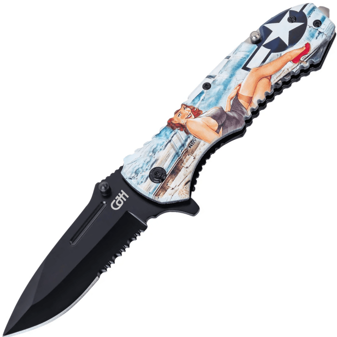 Herbertz CJH rescue knife, Pin Up airplane