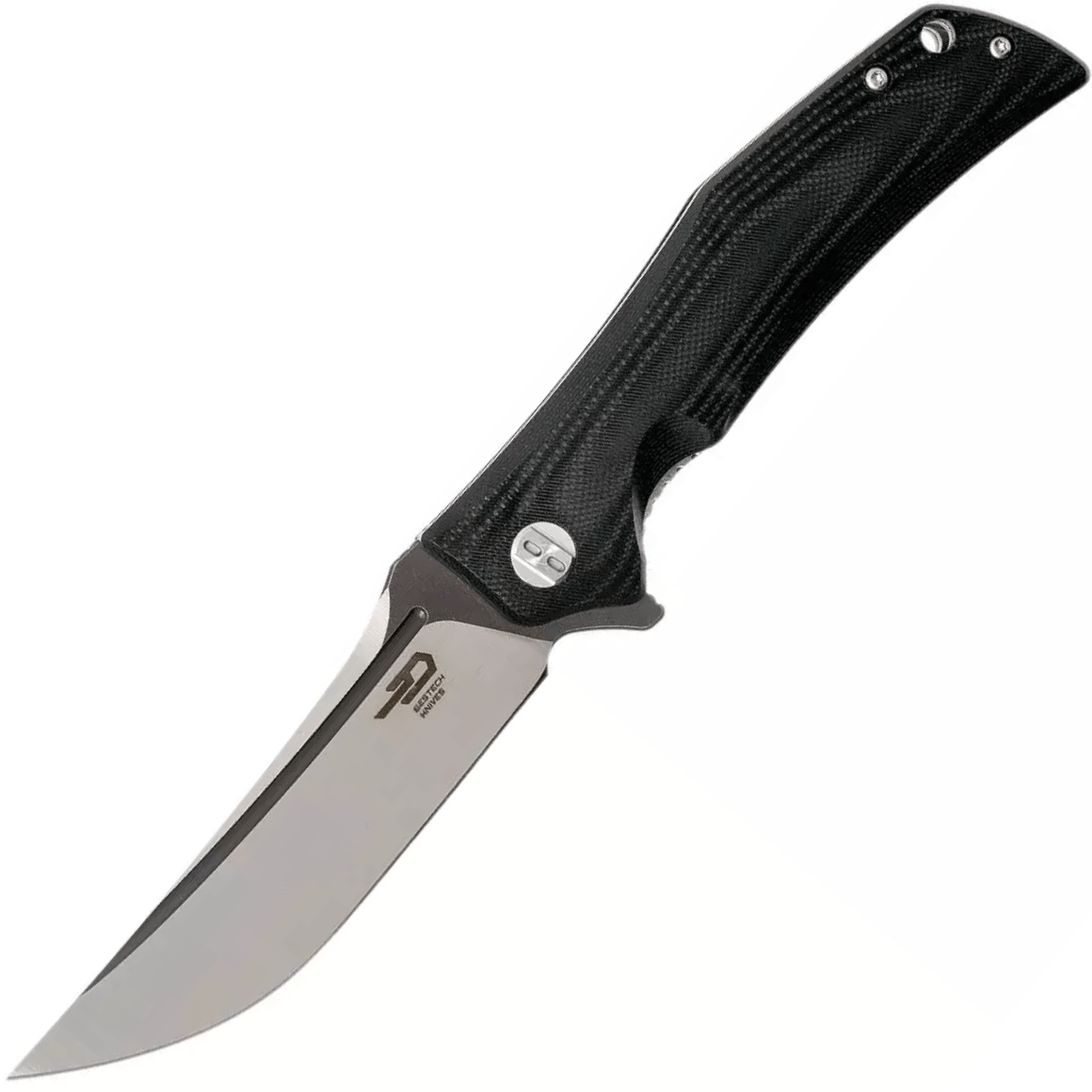 Bestech SCIMITAR D2, Gray+satin, Black G10 BG05A-2