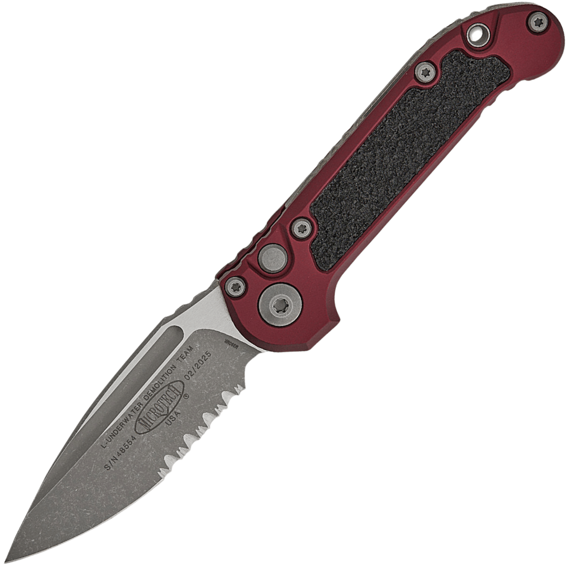 Microtech LUDT GEN III S/E APOCALYPTIC PART SERRATE MERLOT 1135-11APMR