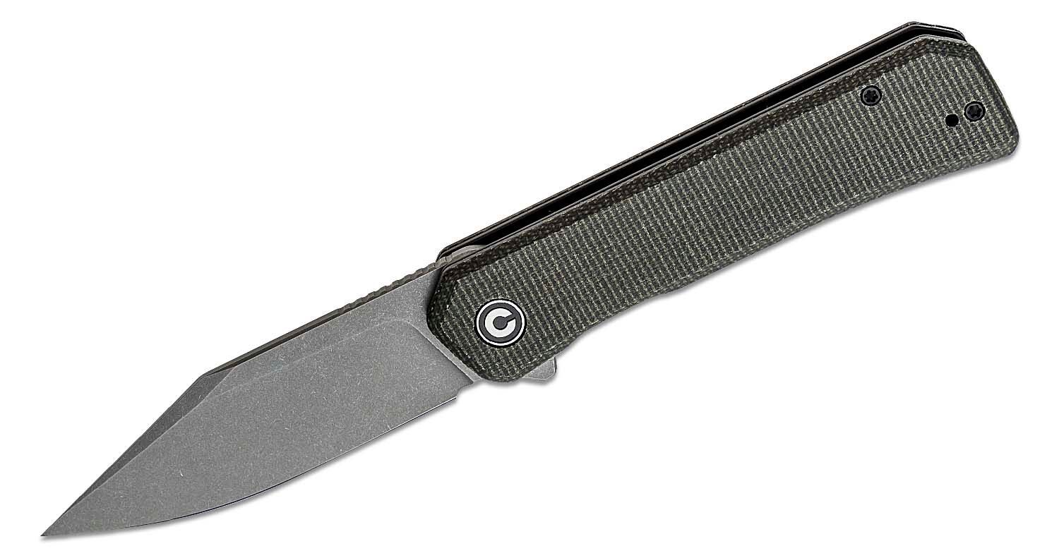 CIVIVI Relic Gray Stonewashed/Dark Green Micarta C20077B-3